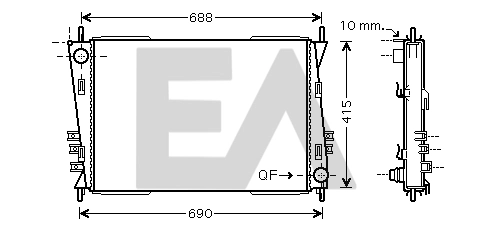 Radiador de esfriamento de motor Jaguar X-type CF1