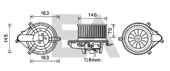 Motor de ventilador de forno (de aquecedor de salão) Citroen Xsara N1