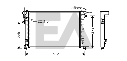 Radiador de esfriamento de motor Citroen Saxo S0, S1