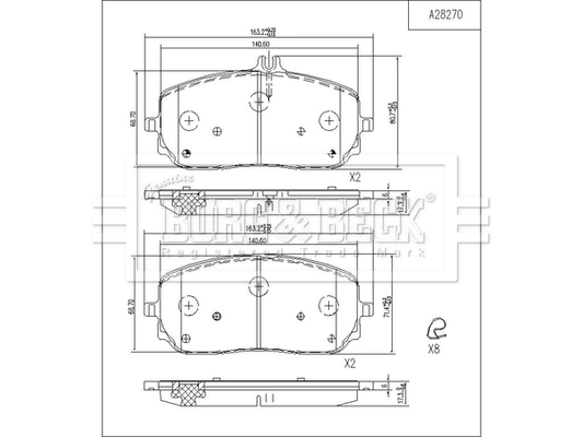 Передние тормозные колодки 302550 VALEO