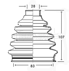 Bota de proteção externa de junta homocinética do semieixo dianteiro Ford Focus I DAW, DBW