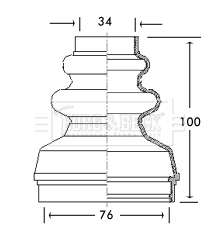 Bota de proteção interna de junta homocinética do semieixo dianteiro para Citroen Jumpy I BS, BT, BY, BZ