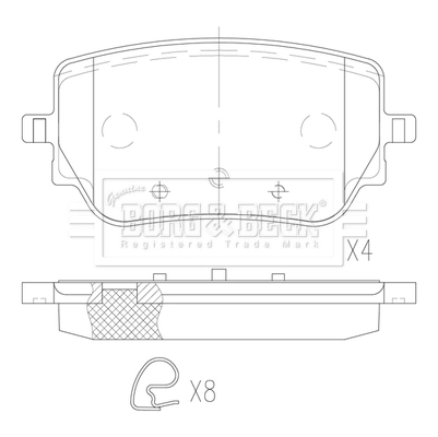 Купить A0004205903 Mercedes Колодки тормозные задние, дисковые