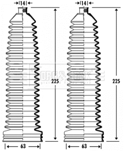 Bota de proteção do mecanismo de direção (de cremalheira) para Mercedes C  CL203