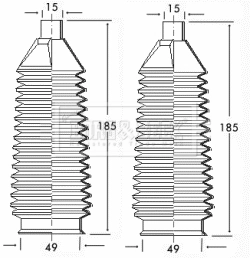 Bota de proteção do mecanismo de direção (de cremalheira) Ford Escort III GAA, AWA, ABFT, AVA