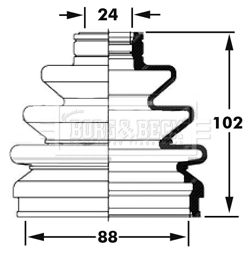 Bota de proteção externa de junta homocinética do semieixo dianteiro KIA Carnival 2 GQ