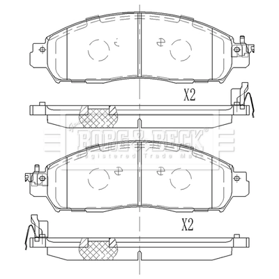 Sapatas do freio dianteiras de disco para Nissan Navara NP300 IV D23, D23T