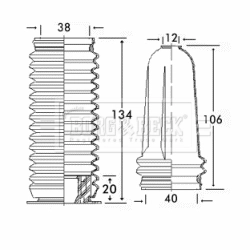 Bota de proteção esquerda do mecanismo de direção (de cremalheira) Citroen Saxo  S0, S1