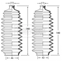 Bota de proteção do mecanismo de direção (de cremalheira) Nissan Sunny preço, a partir de 7,97 USD