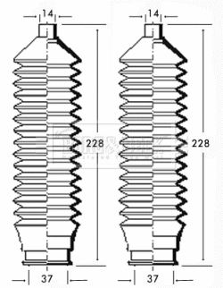  Bota de proteção do mecanismo de direção (de cremalheira) Ford Orion II sedan (AFF) (1985 - 1990) II
