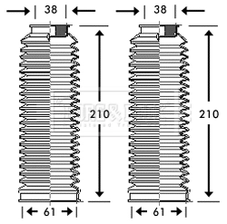  Bota de proteção do mecanismo de direção (de cremalheira) Alfa Romeo 147 hatchback (937) (2001 - 2010) 