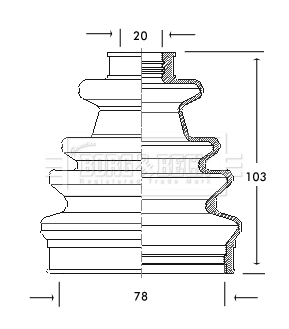 Bota de proteção externa de junta homocinética do semieixo dianteiro Ford Escort 7 GAL, AFL