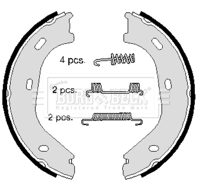 Sapatas do freio de estacionamento para Mercedes E  T123