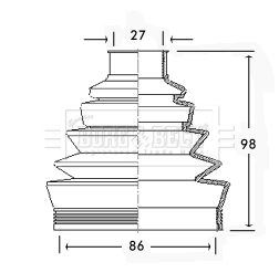 Bota de proteção externa de junta homocinética do semieixo dianteiro para Alfa Romeo 147  937