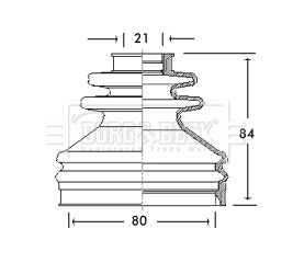 Bota de proteção interna de junta homocinética do semieixo dianteiro Audi A6 C6 4F2