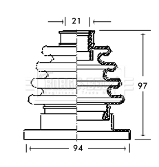  Bota de proteção interna de junta homocinética do semieixo dianteiro Volkswagen Passat B2 carrinha (32B) (1980 - 1988) B2