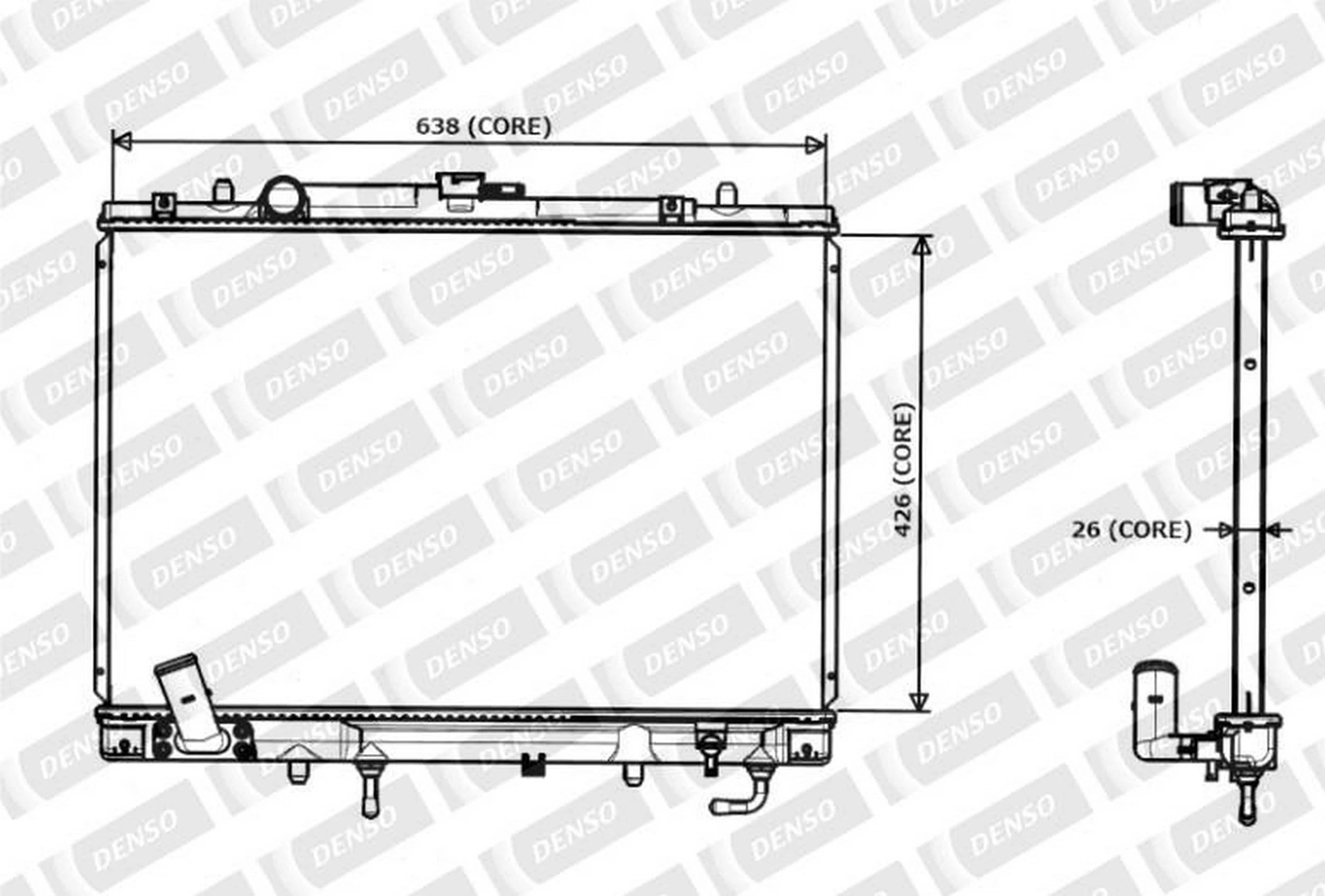 Radiador de esfriamento de motor Mitsubishi Montero K8, K9