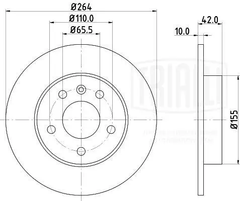 Задний тормозной диск Trialli DF210203 цена, от 25.48 USD