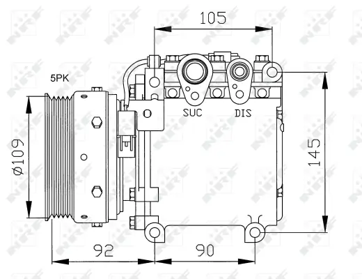 Compressor de aparelho de ar condicionado para Mitsubishi Colt IV CAA