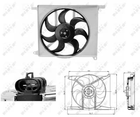 Ventilador elétrico de esfriamento montado (motor + roda de aletas) Opel Astra preço, a partir de 66,21 USD