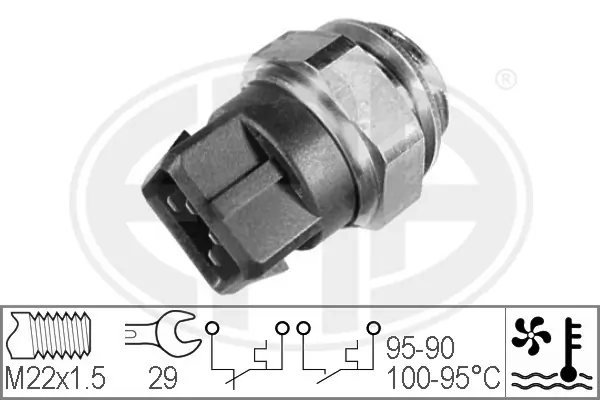 Sensor de temperatura do fluido de esfriamento (de ativação de ventilador do radiador) Ford Mondeo 1 GBP