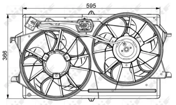Ventilador elétrico de esfriamento montado (motor + roda de aletas) Ford Focus I DFW