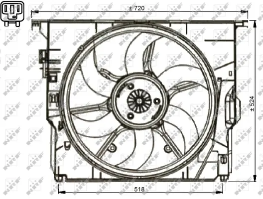 Ventilador elétrico de esfriamento montado (motor + roda de aletas) BMW 5 F10