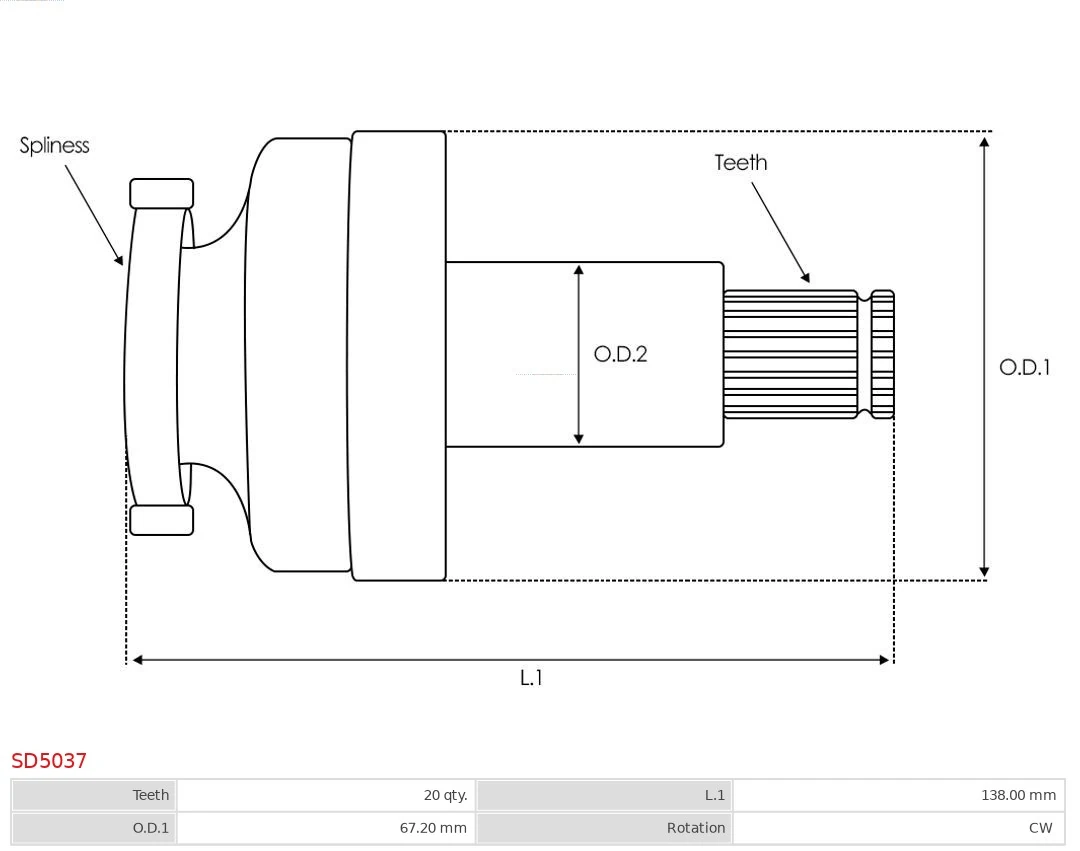 Купить SD5037 As-pl Бендикс стартера