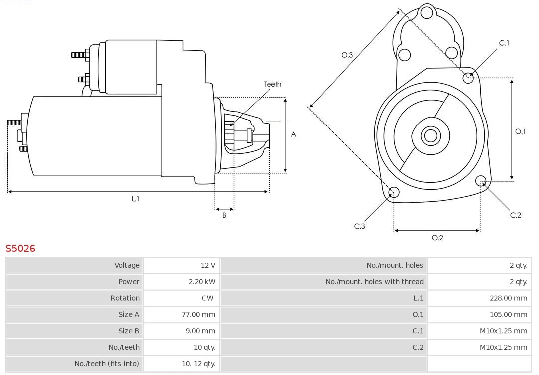 Стартер S5026 As-pl