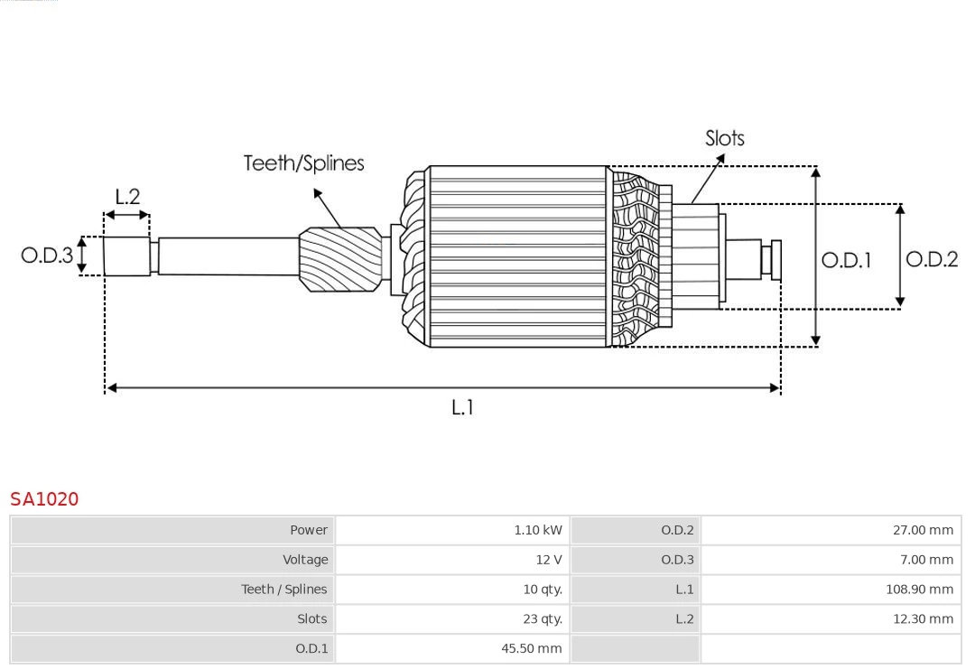 SA1020 As-pl Ротор стартера