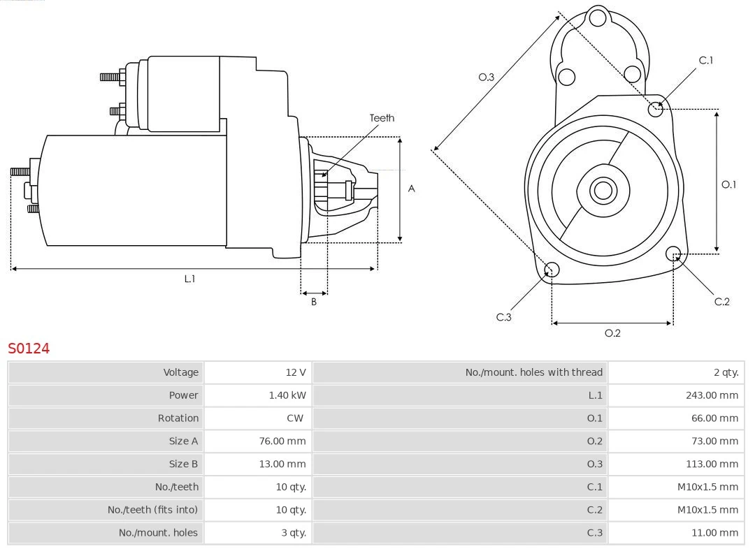 Стартер S0124 As-pl