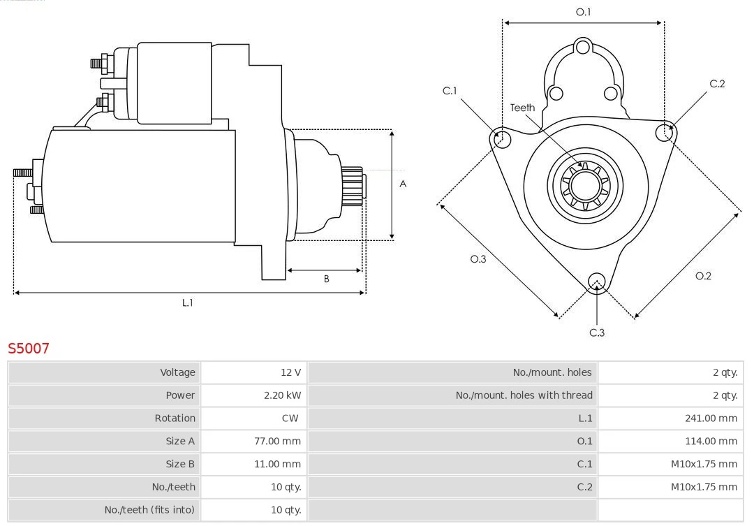 Стартер S5007 As-pl