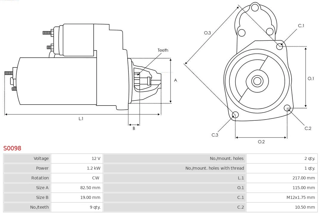 Motor de arranco Chevrolet Captiva 1 C100