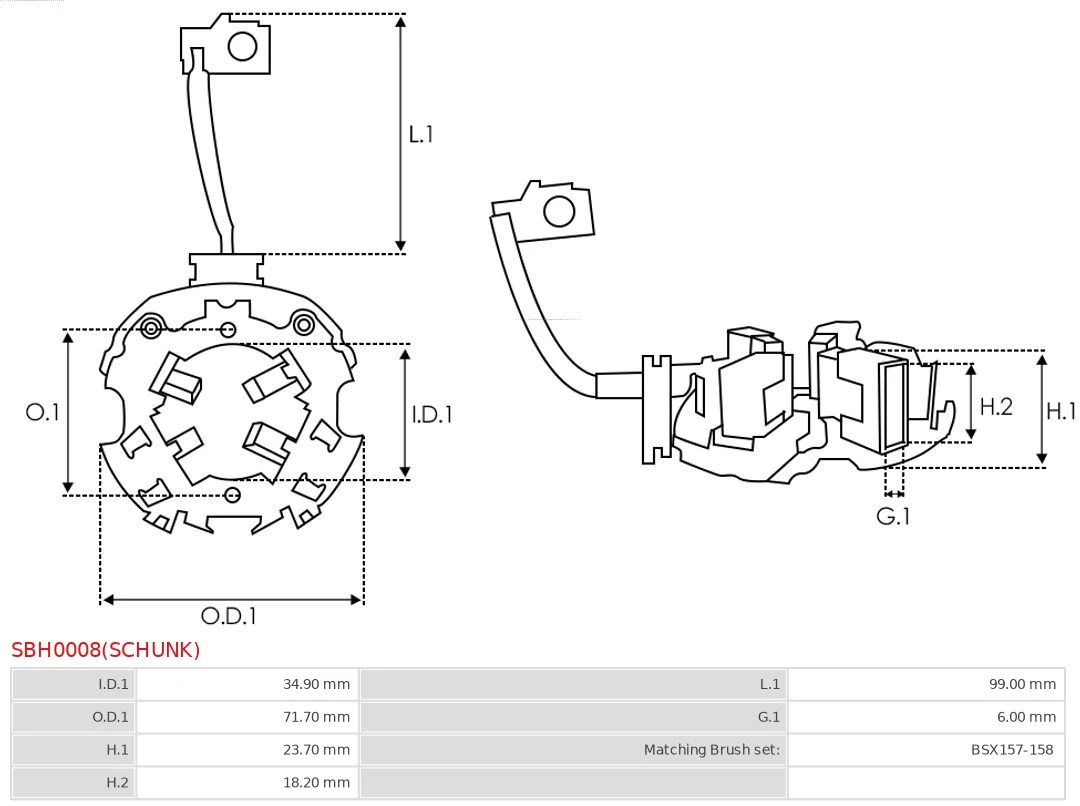 SBH0008SCHUNK As-pl Щеточный узел на стартер