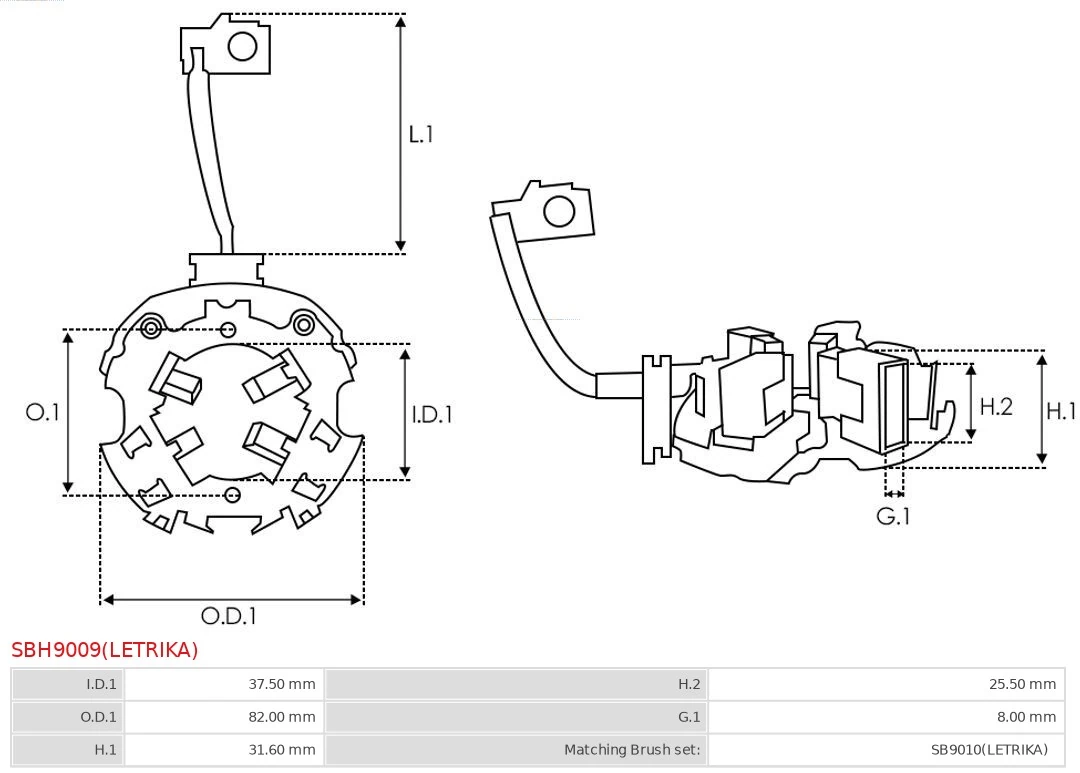 Щеткодержатель стартера Mahle Original 16908336