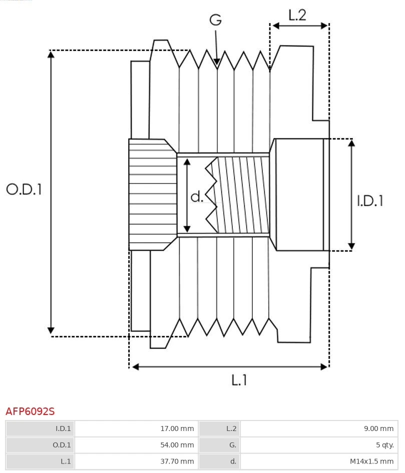 Купить AFP6092S AS/Auto Storm Шкив ремня генератора
