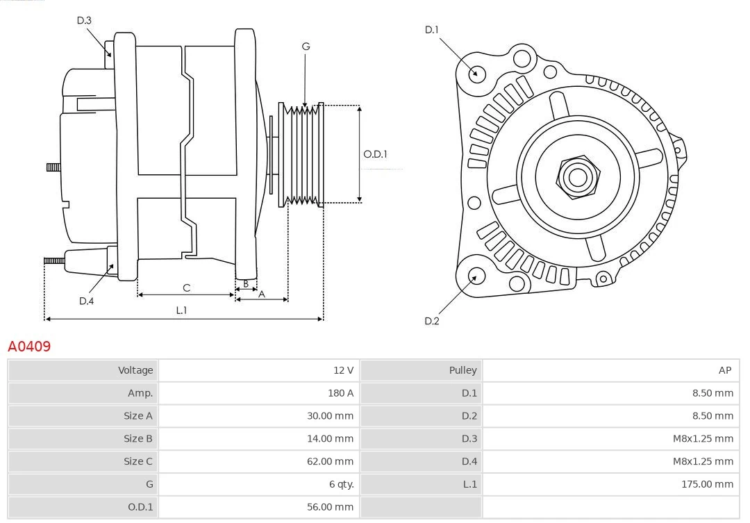 Gerador Audi A6 4G2, 4GC