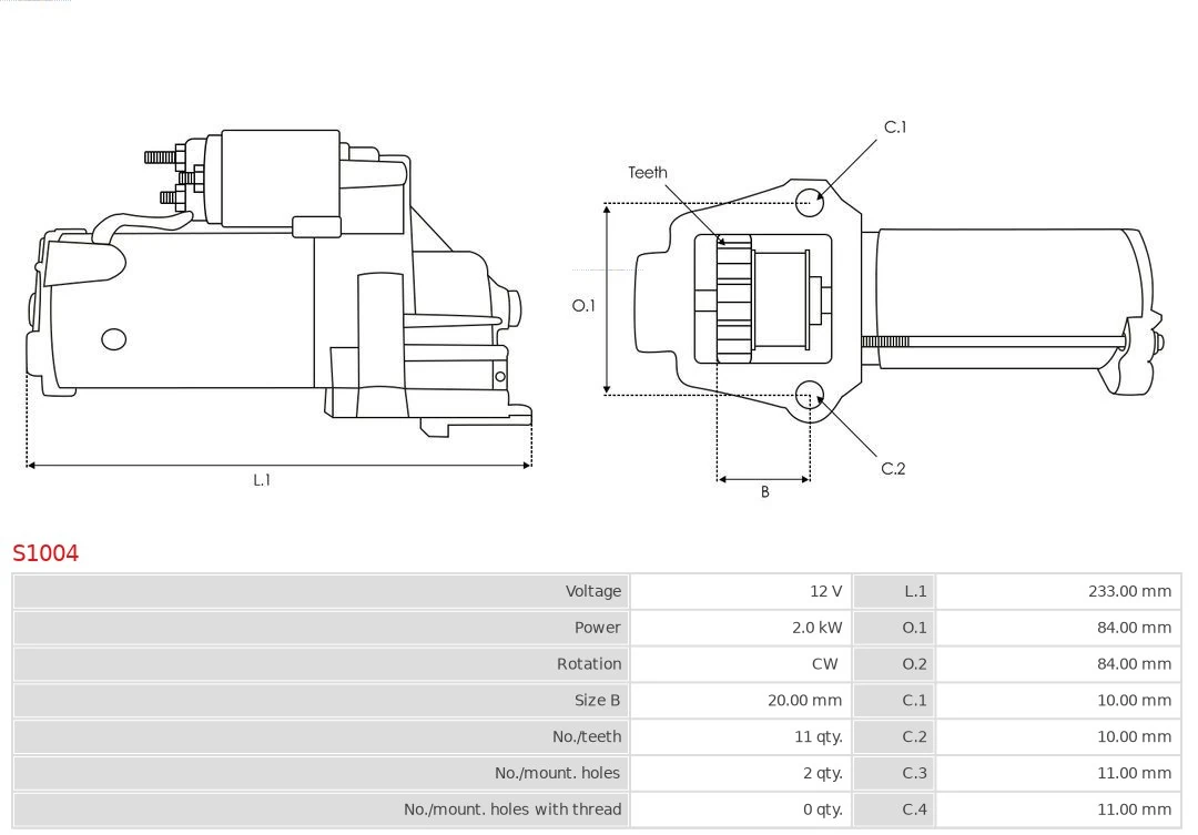 Стартер S1004 As-pl