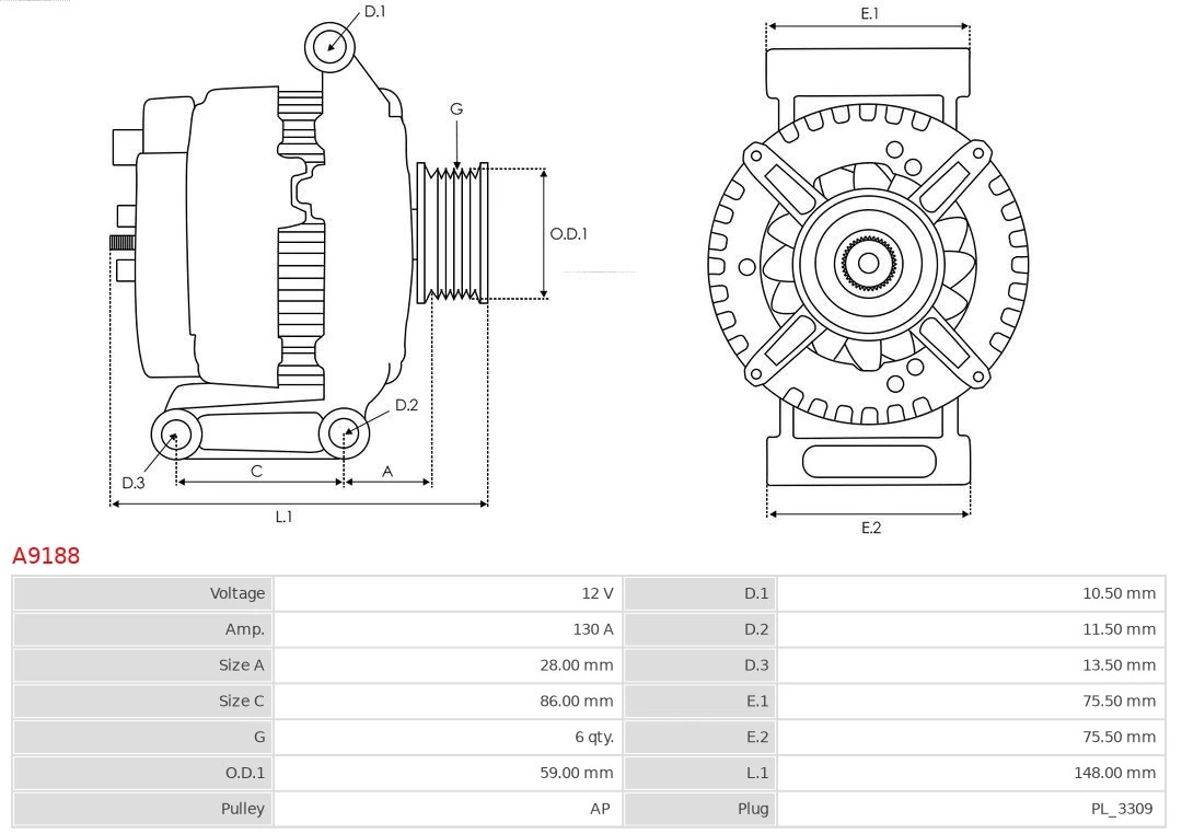Gerador Mazda AJC818300B preço, a partir de 218,90 USD