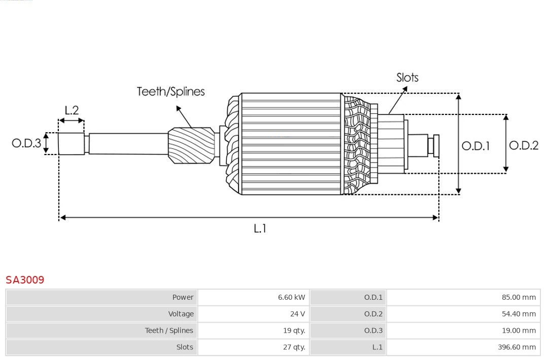 SA3009 AS/Auto Storm Ротор стартера