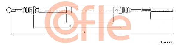 1487274080 Fiat/Alfa/Lancia Cabo do freio de estacionamento traseiro esquerdo
