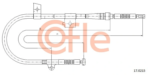 BC112 Ashika Трос ручного тормоза задний, правый
