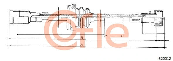 Cabo de acionamento de velocímetro Opel Astra 51, 52, F35, M35