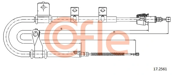 Compre 1608277580 Peugeot/Citroen Cabo do freio de estacionamento traseiro direito