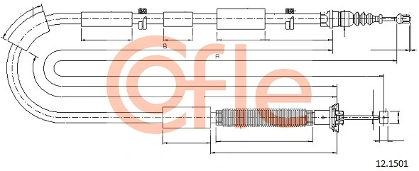 51808304 Fiat/Alfa/Lancia Трос ручного тормоза задний, правый