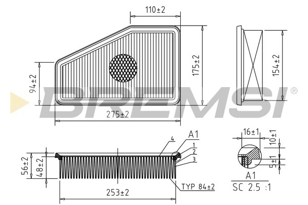 Воздушный фильтр K68245310AA Fiat/Alfa/Lancia