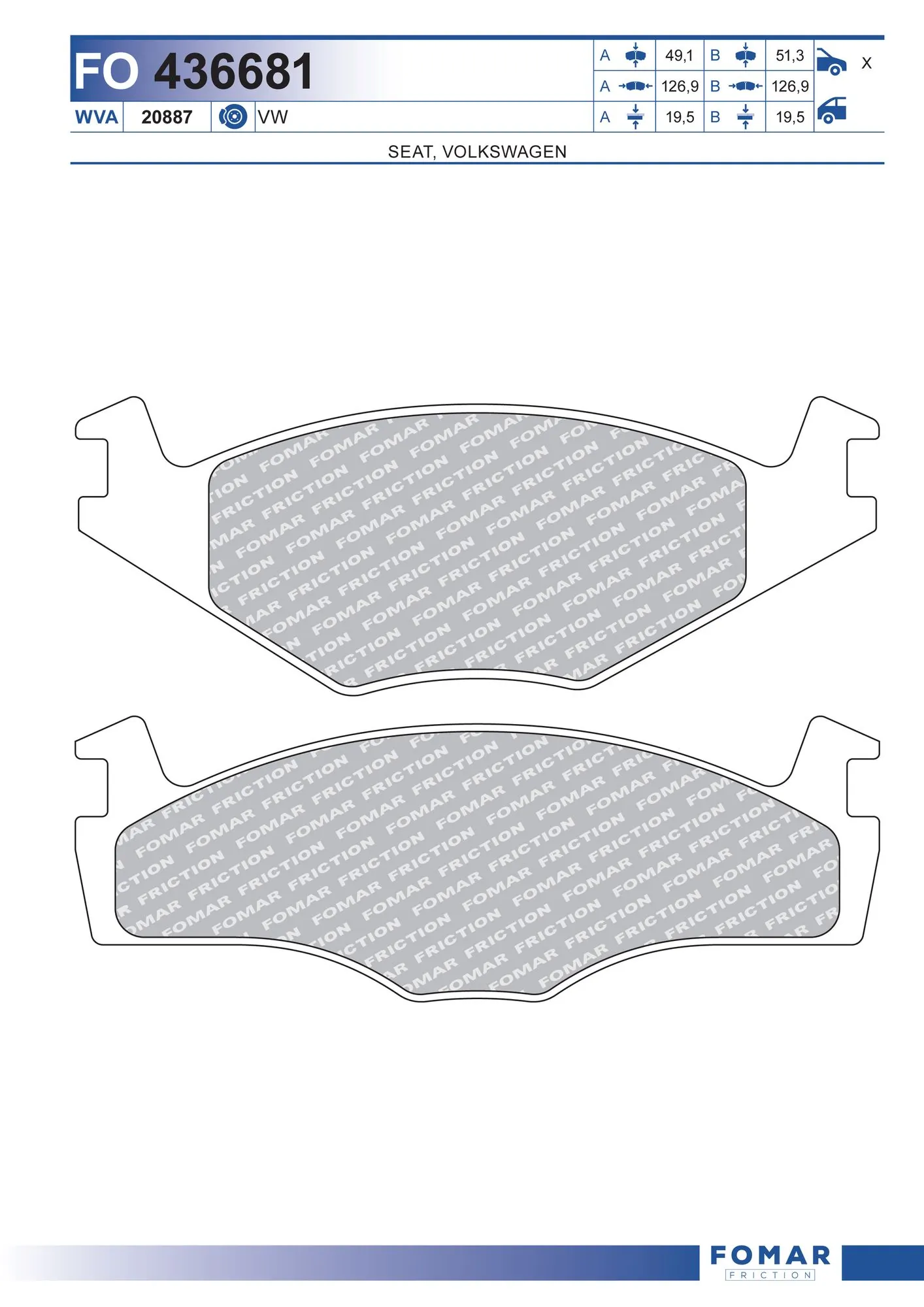 LP225 Polcar Колодки передние