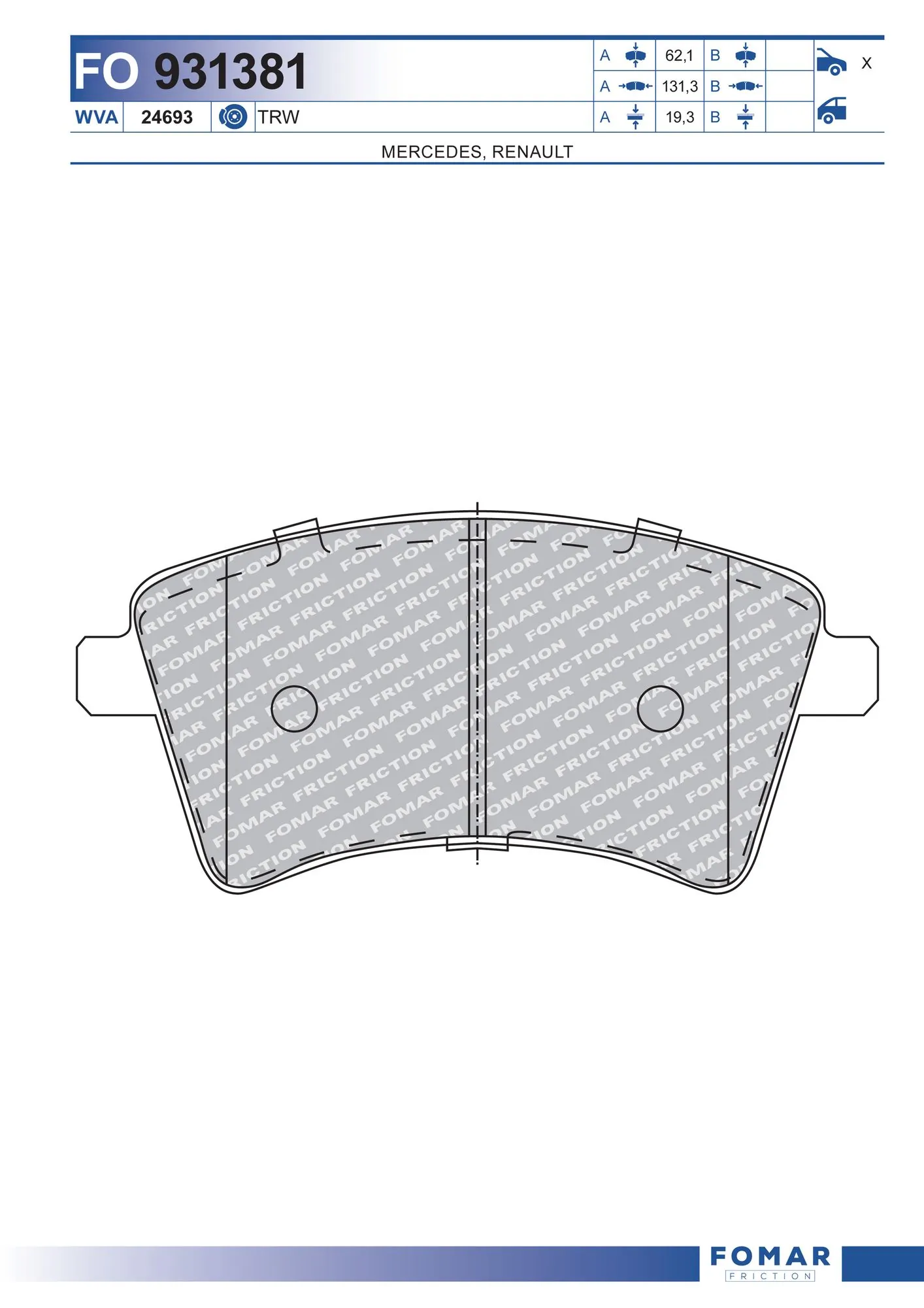  Передние тормозные колодки Renault Kangoo 2