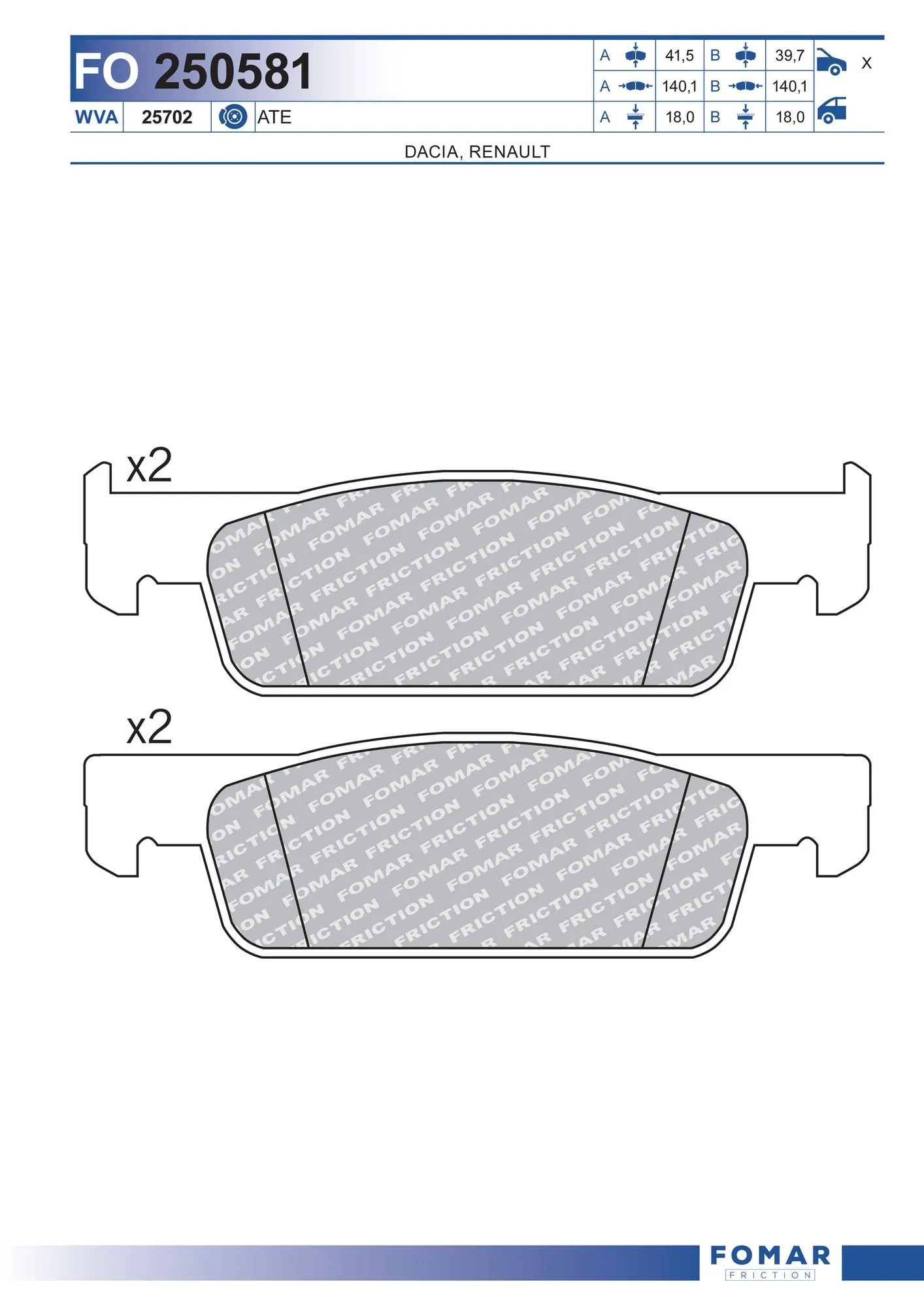Купить 410602581R Nissan/Infiniti Колодки тормозные