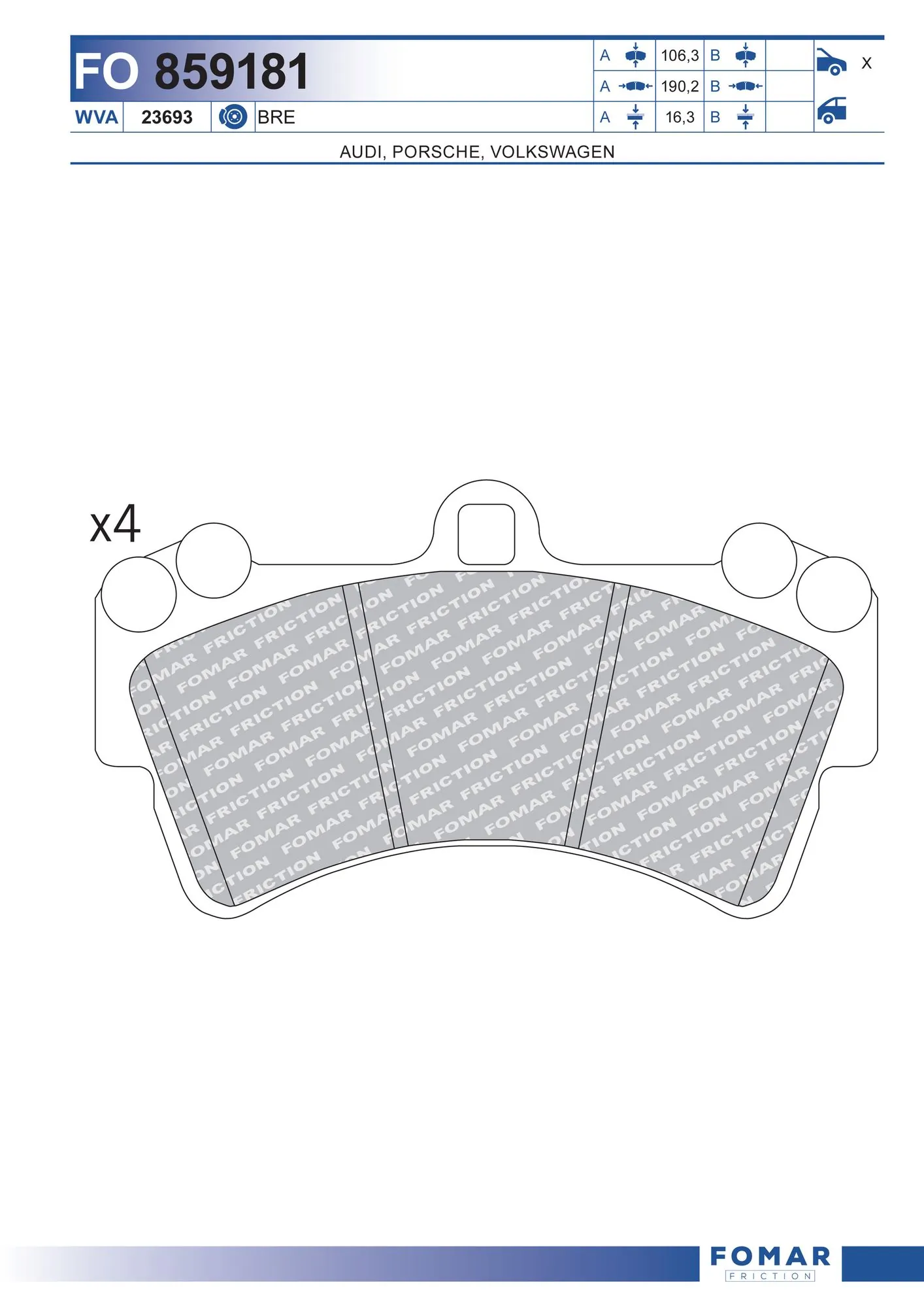 Купить Передние тормозные колодки Ауди КУ7  4LB